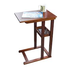 Solid Acacia Wood C Table with Storage Tray - Black M521