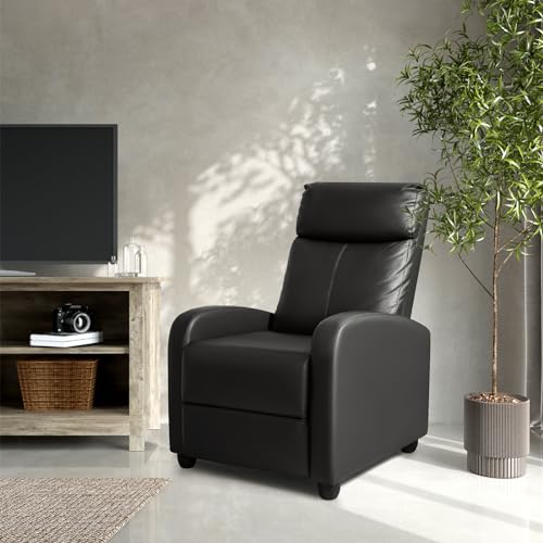 Black PU Leather Recliner Chair H9071