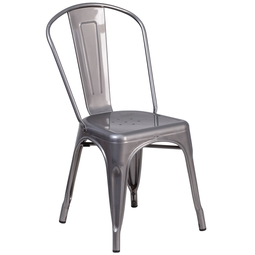 Grey Metal Stackable Indoor Chair O90609