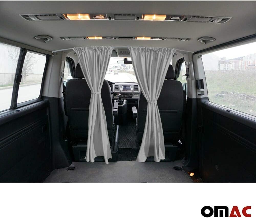 Grey Van Divider Curtains Sunshade Blinds Kit 2 pcs. Curtains 1pcs. Profiles Screws Z98645