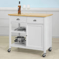 Kitchen Cart with Rubber Wood Top and Drawer I9532