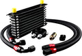10 Row AN10 Oil Cooler Kit Universal Aluminium Alloy Black I492849
