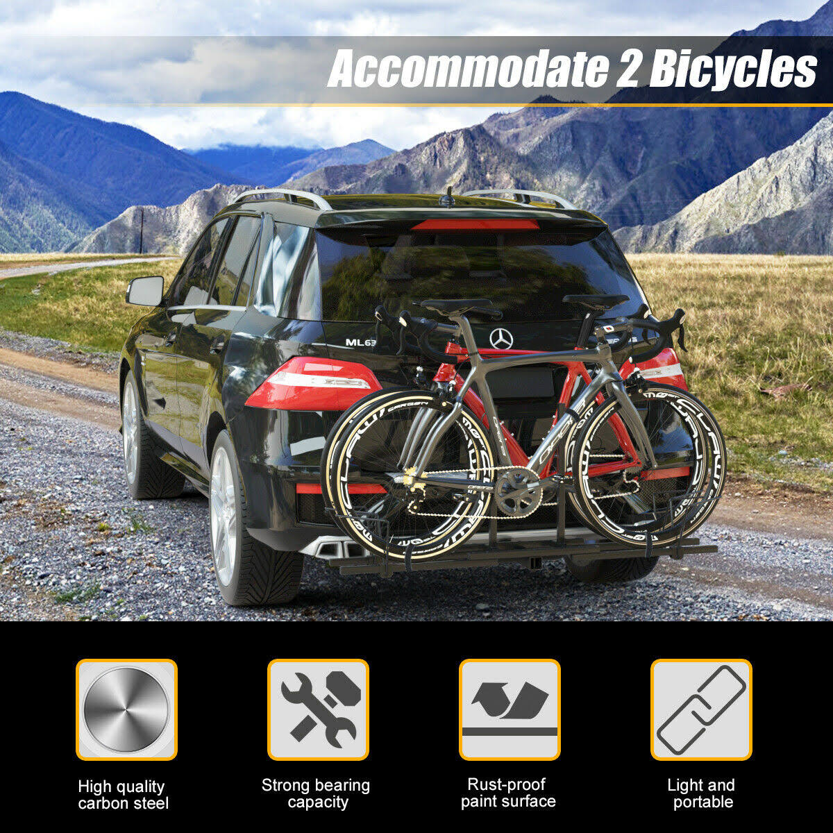 2x22 Heavy Duty 2 Bicycle Hitch Mount Carrier X65205