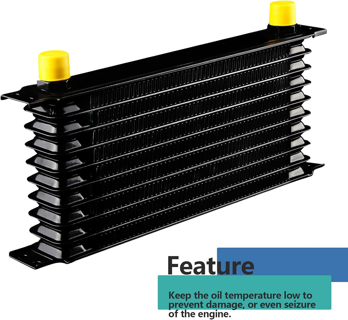 10 Row AN10 Oil Cooler Kit Universal Aluminium Alloy Black I492849