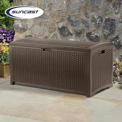 73 Gallon Mocha Brown Resin Deck Box H882490