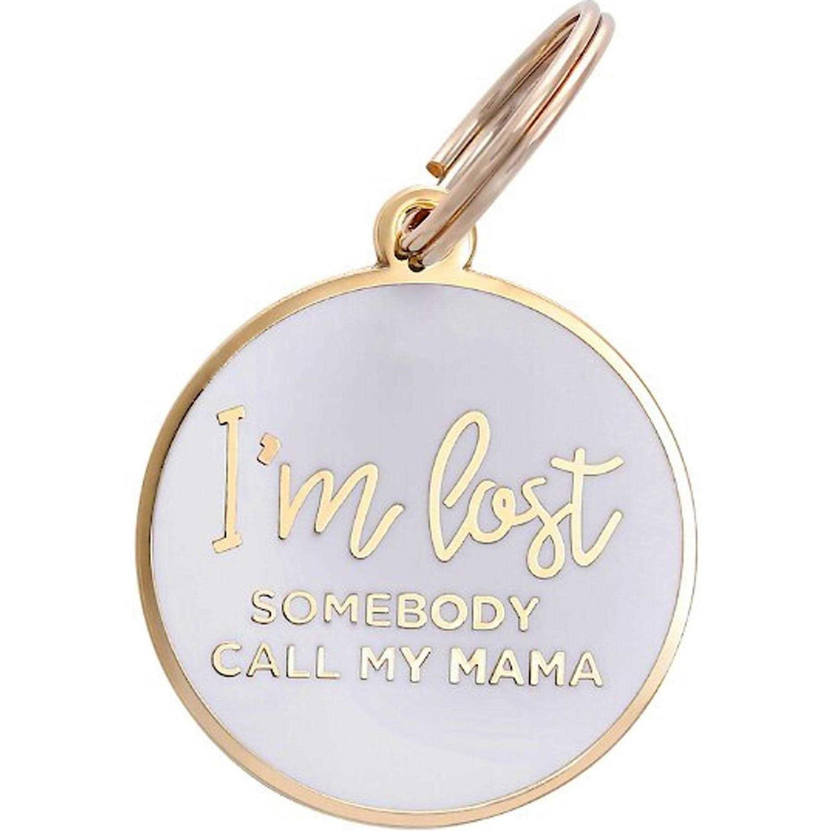 Gold & White Pet ID Tag W20844