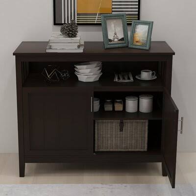 Brown Kitchen Storage Sideboard and Buffet Server Cabinet B784034