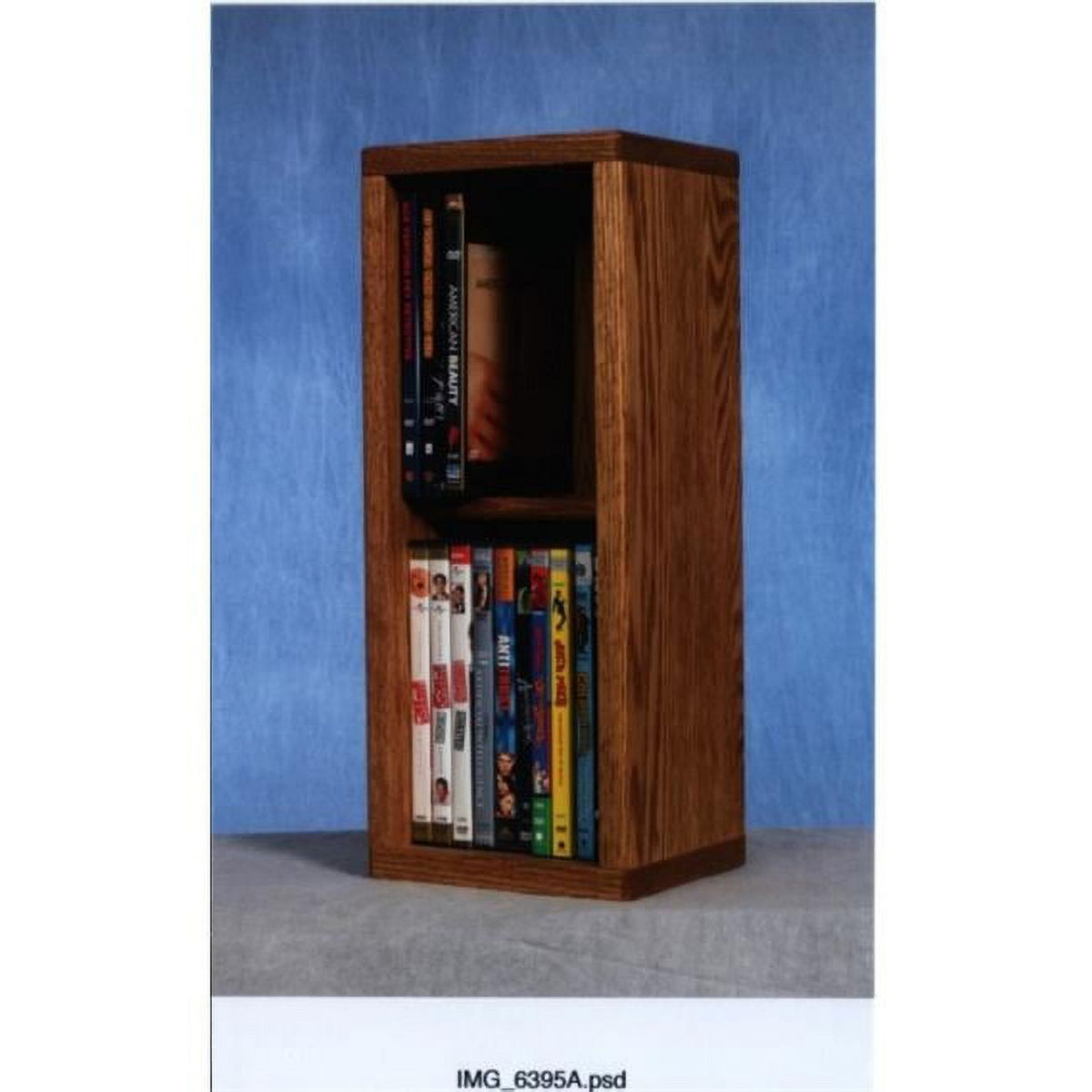 Solid Oak 2 Row Dowel DVD Cabinet Tower V791129