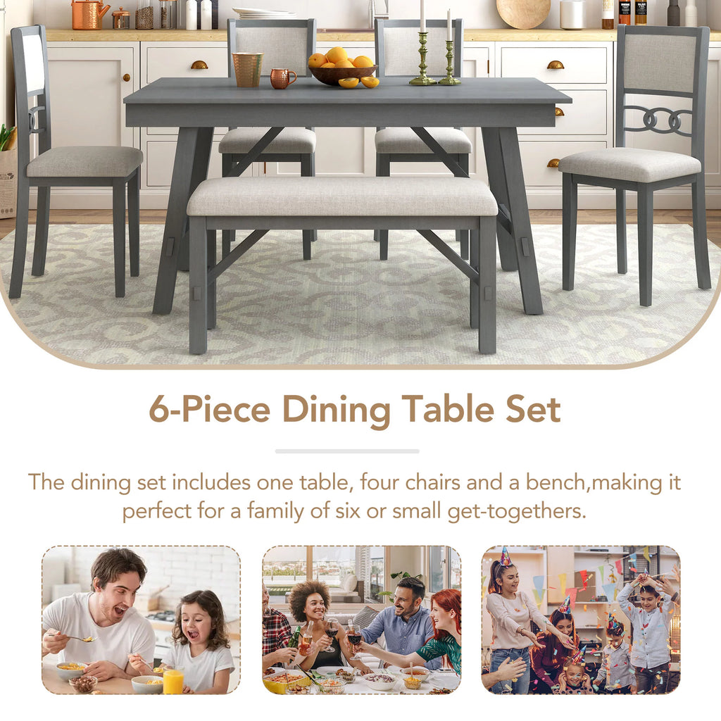 Brown 5 Piece Round Extendable Wood Dining Table Set with 4 Upholstered Chairs J627960