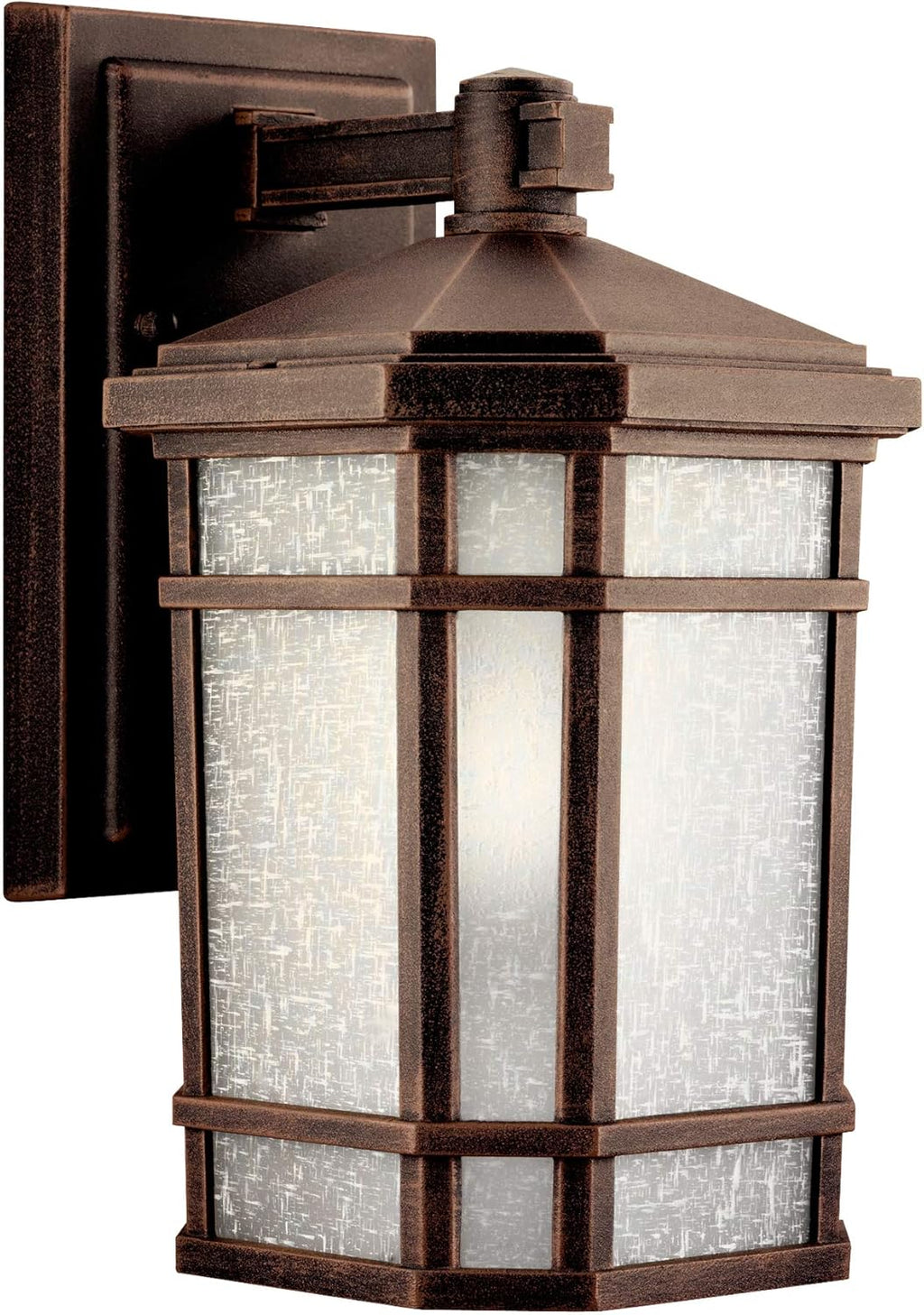 1 Light Outdoor Wall Light with Etched Linen Glass G903172
