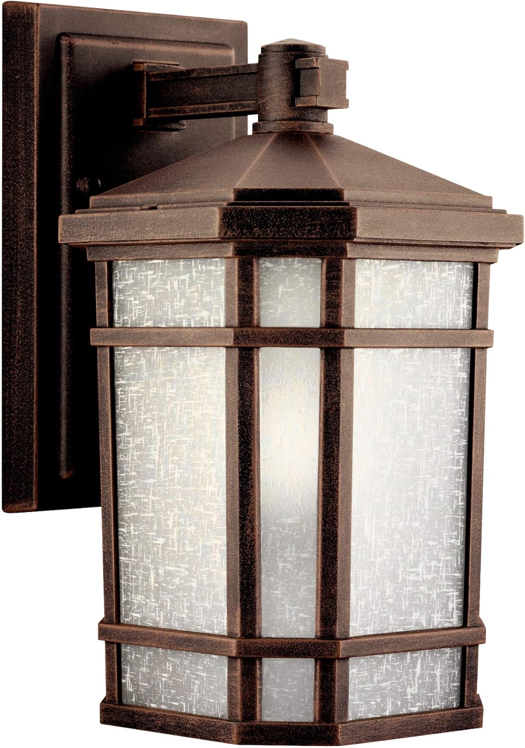 1 Light Outdoor Wall Light with Etched Linen Glass G903172