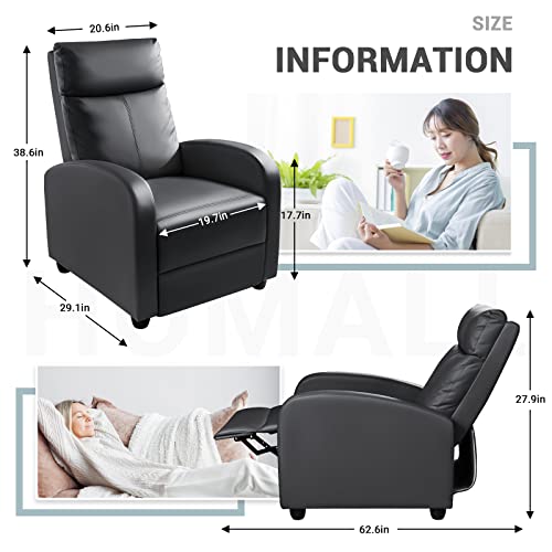 Black PU Leather Recliner Chair H9071