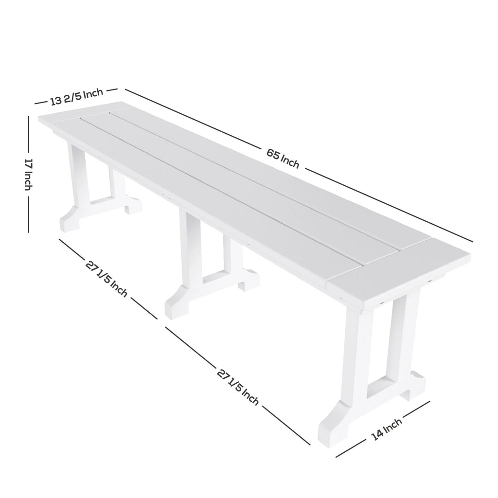 6-Piece All Weather Outdoor Dining Set with Bench V2081