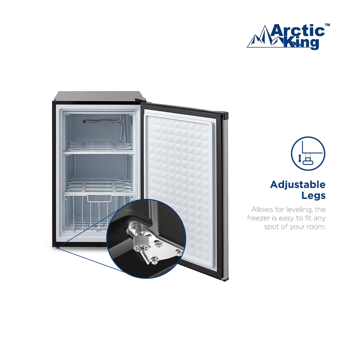 3.0 Cu ft Upright Freezer Stainless Steel O447588