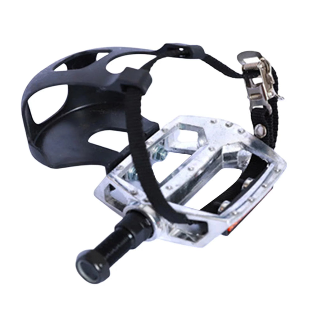 1 Pair Exercise Bike Pedals with Straps and Toe Clips V23411