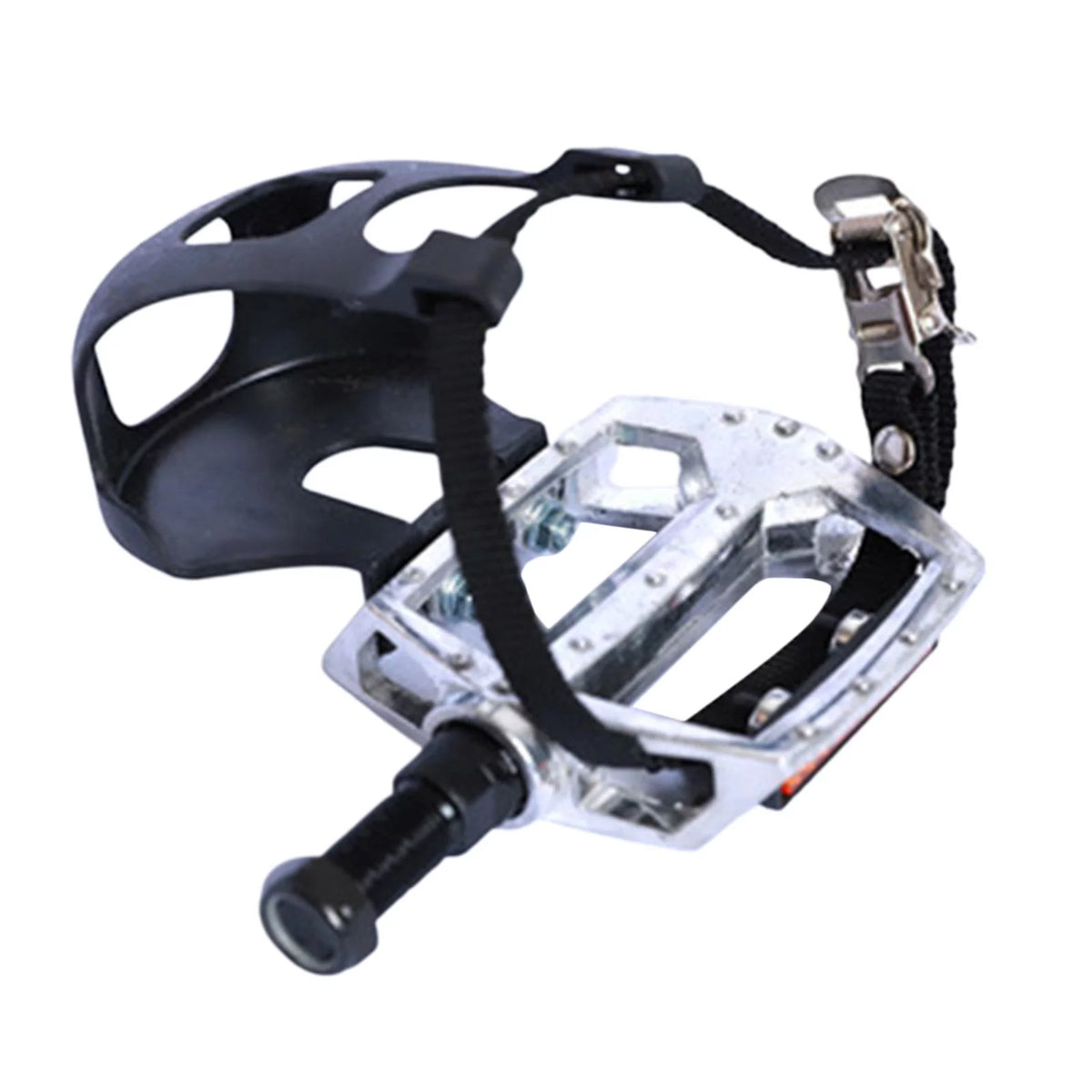 1 Pair Exercise Bike Pedals with Straps and Toe Clips V23411