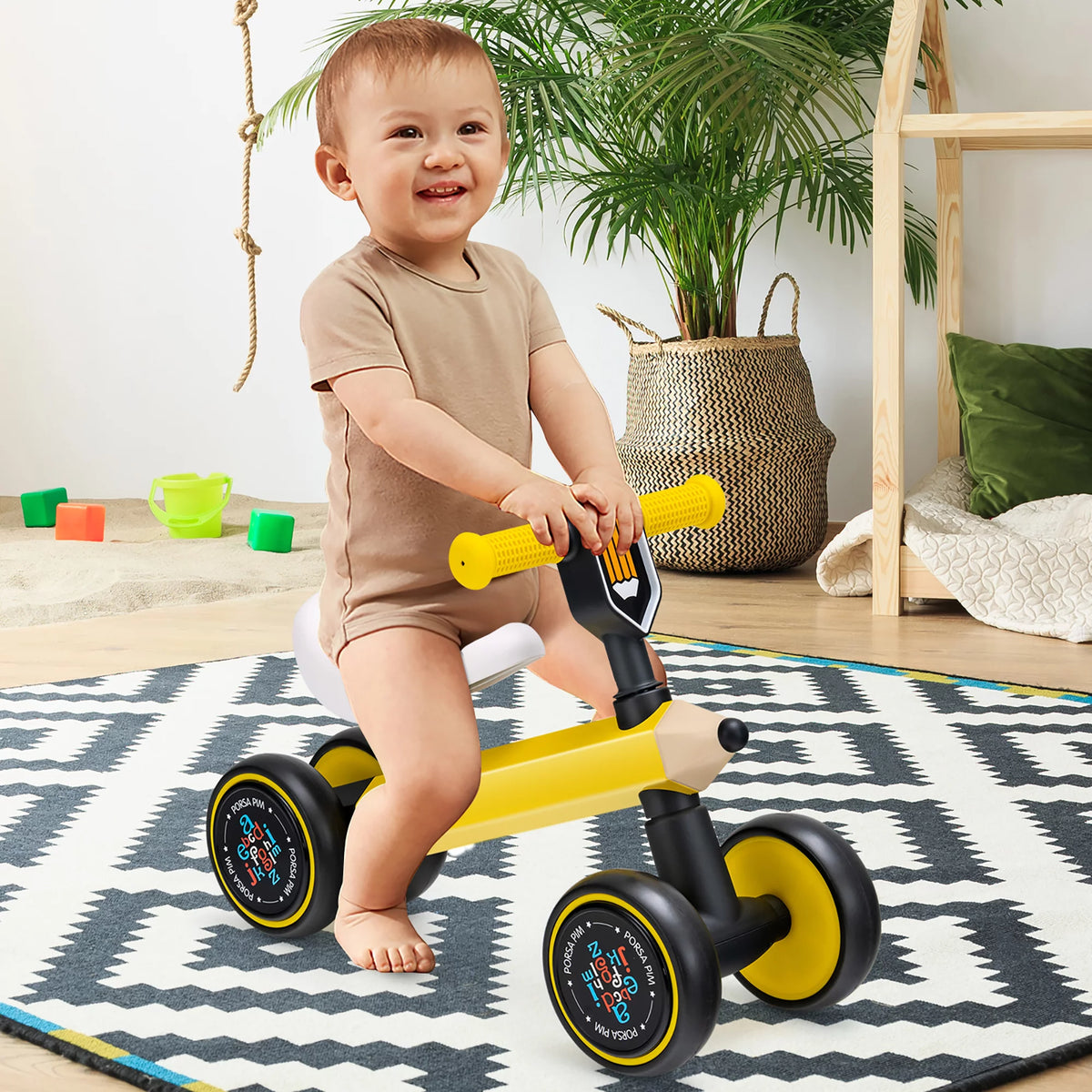 Baby Balance Bike No Pedal Yellow R546845