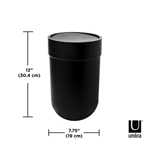 Small Black Trash Can with Lid I225
