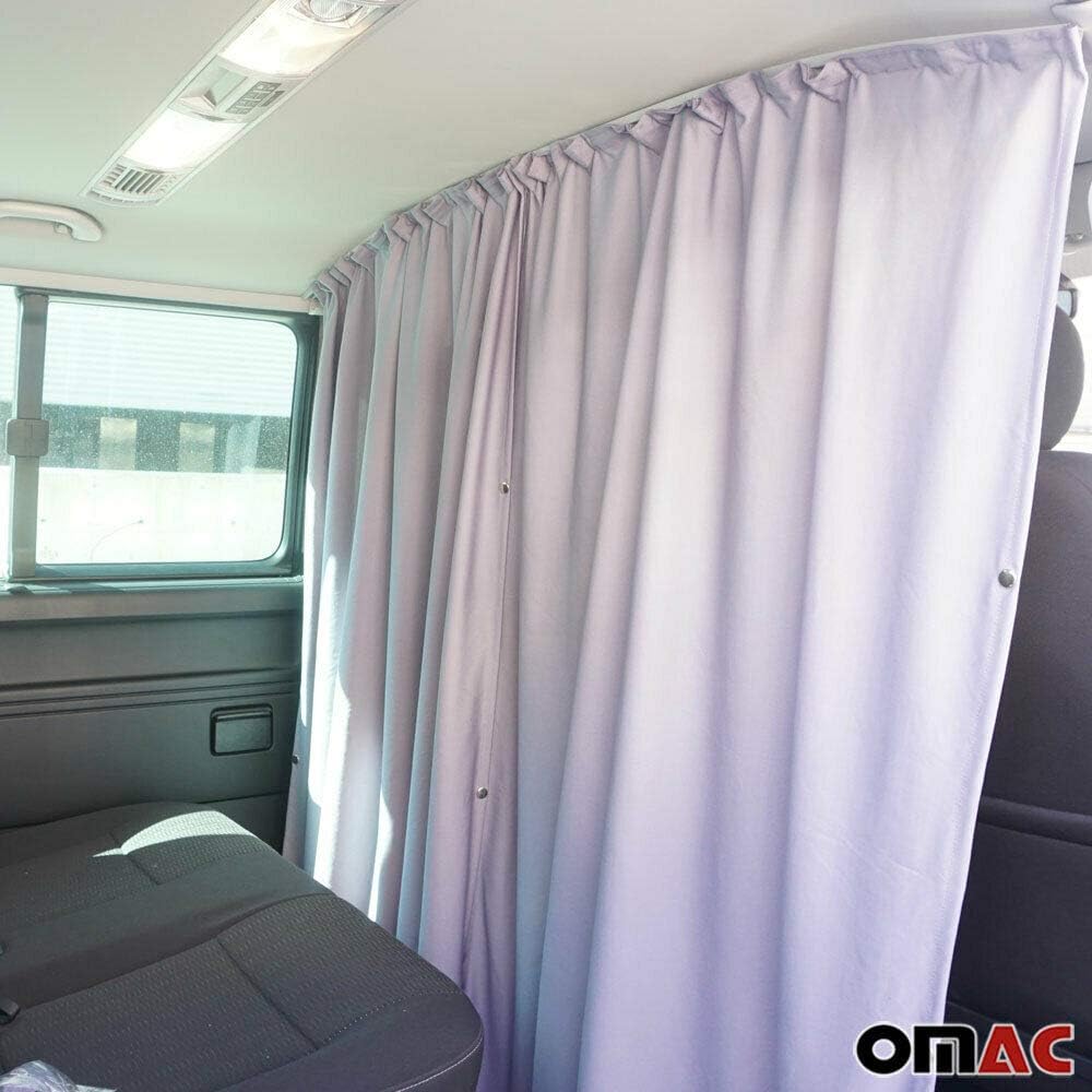 Grey Van Divider Curtains Sunshade Blinds Kit 2 pcs. Curtains 1pcs. Profiles Screws Z98645