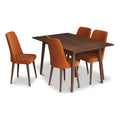 Solid Wood Walnut Dining Table and 4 Chair Set D21817
