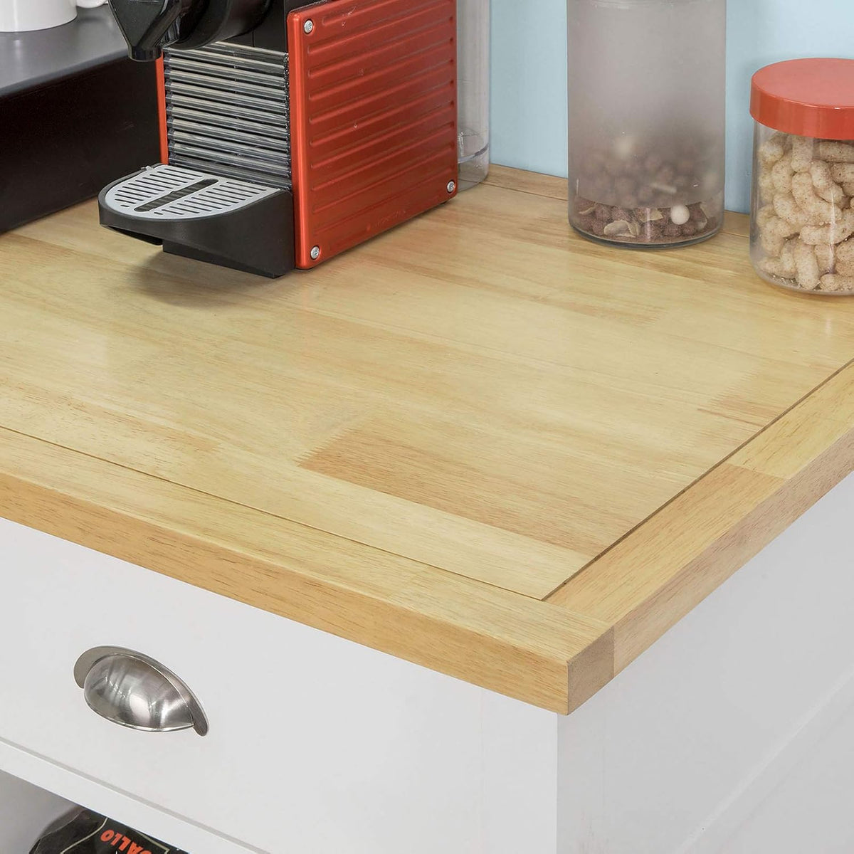 Kitchen Cart with Rubber Wood Top and Drawer I9532