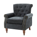Charcoal Upholstered Accent Chair with Wood Legs Z1622