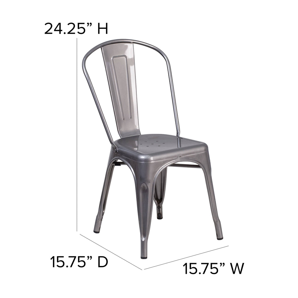 Grey Metal Stackable Indoor Chair O90609
