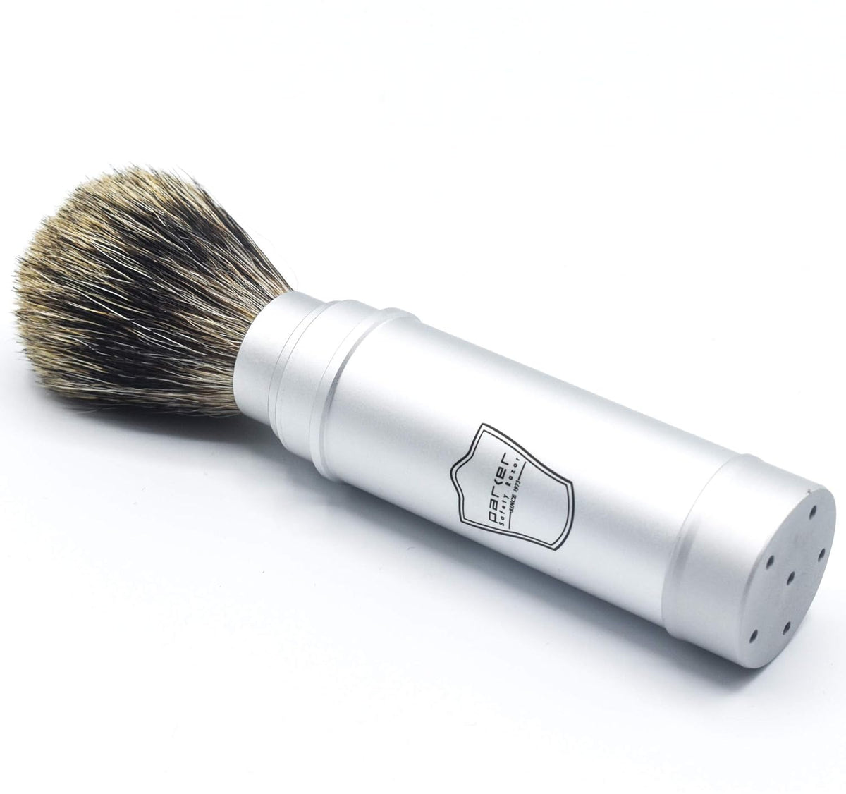 Parker Safety Razor Full Size Travel Shaving Brush with Pure Badger Bristles Pack of 2 H65976