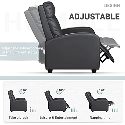 Black PU Leather Recliner Chair H9071