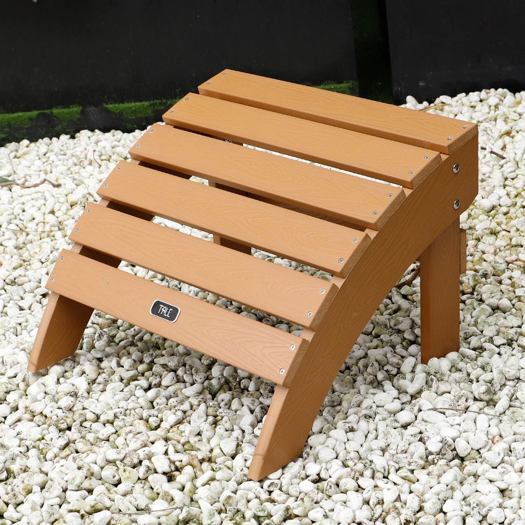 Brown All-Weather Plastic Wood Ottoman Footstool O669