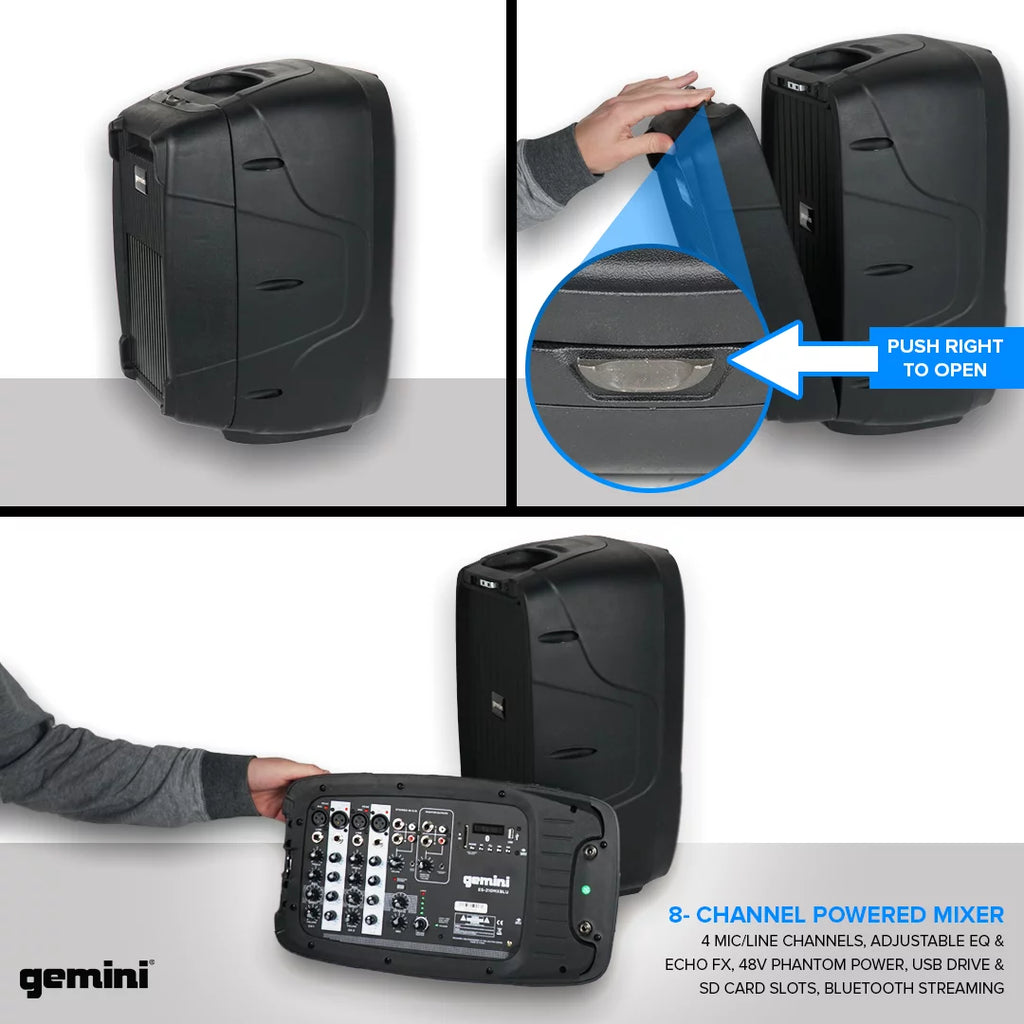 Bluetooth Portable PA System with Detachable Powered Mixer N689
