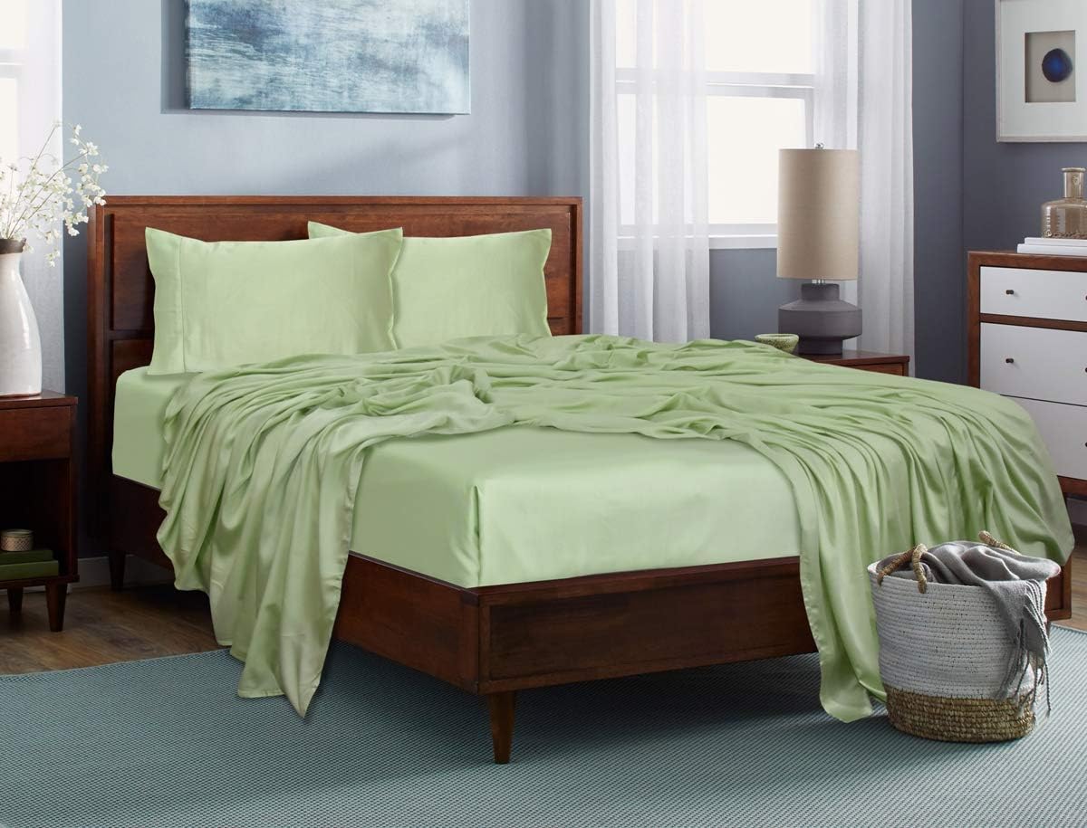 Split King Charcoal Gray 5PC Tencel Lyocell Bed Sheets Set Q808047