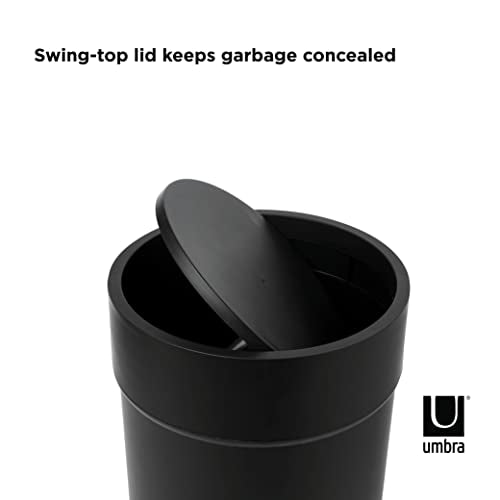 Small Black Trash Can with Lid I225