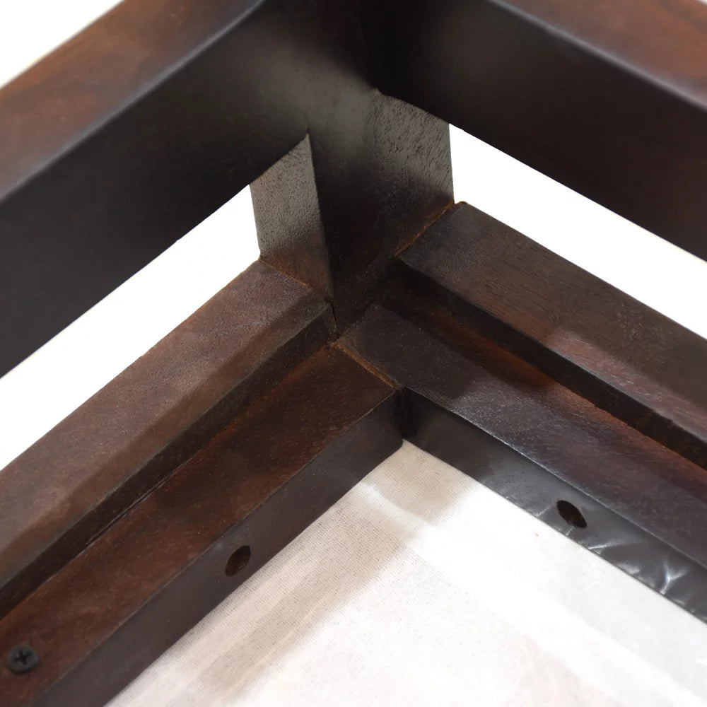 Handmade 100% Mango Wood Light Walnut Rectangular Indoor Stool D62497