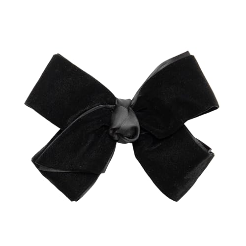 Velvet Hair Bows with a Knot Wrap Center on a Clip, 6 Inch, Red Y73276