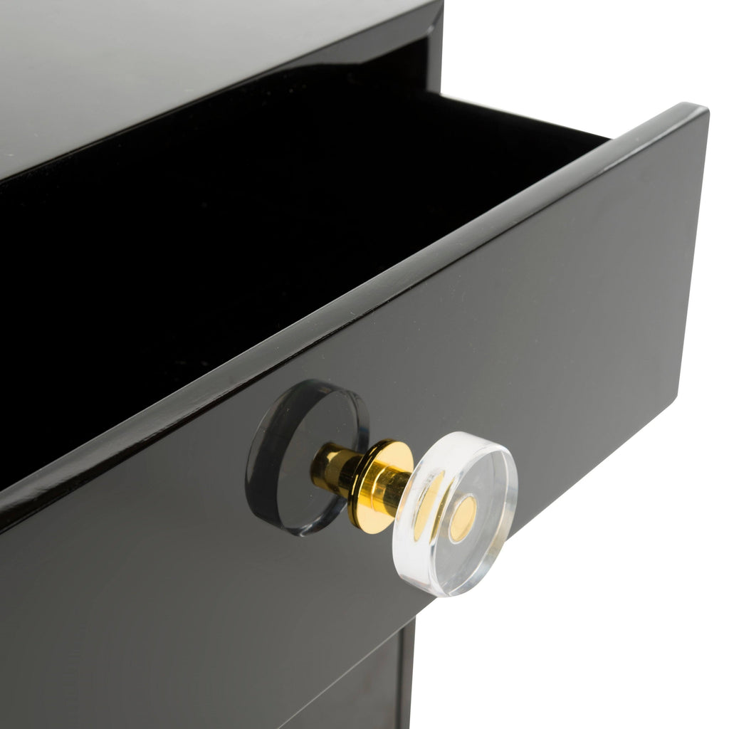 Black/Brass 3-Drawer Side Table L8478