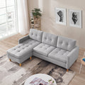 Light Grey Convertible Sectional Sofa with Ottoman N676582