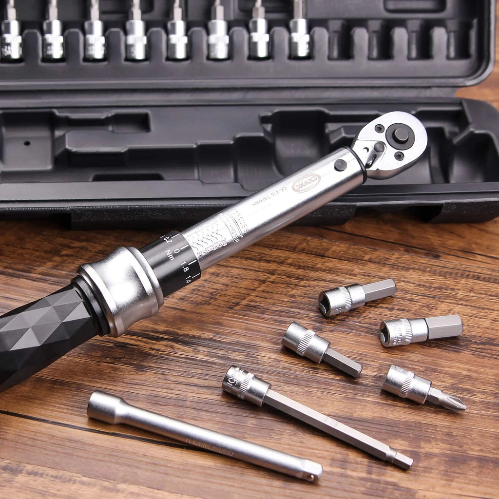 1/4" Drive Click Torque Wrench Set 1-25 Nm Bicycle Tool Kit K325357