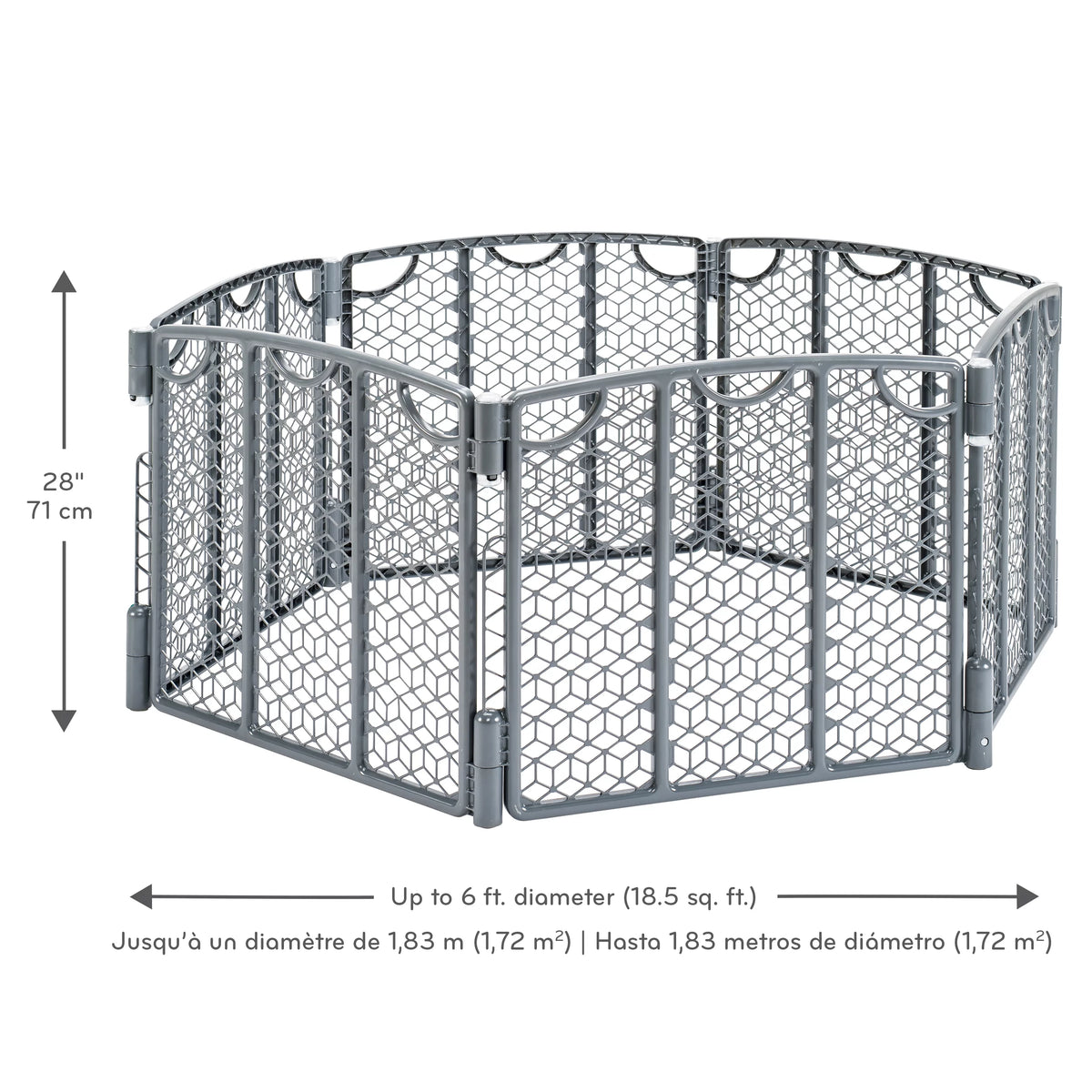 6-Panel Cool Gray Plastic Play Gate M980