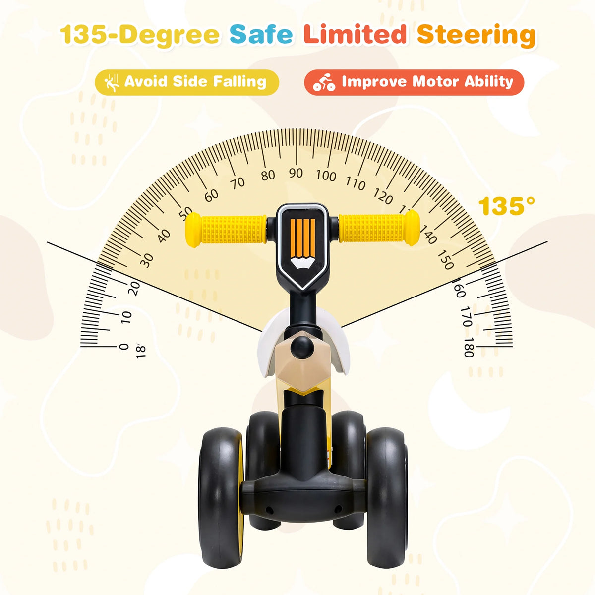 Baby Balance Bike No Pedal Yellow R546845