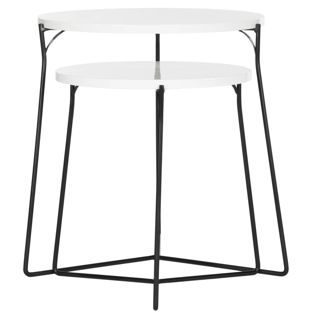 White Lacquer Stacking End Table L352722