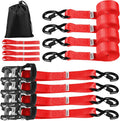Heavy Duty Ratchet Straps 4 PK 4400 LB 1.5" X10' Red I469158