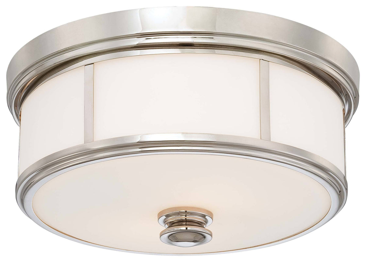 Polished Nickel 2-Light Flush Mount Q6459
