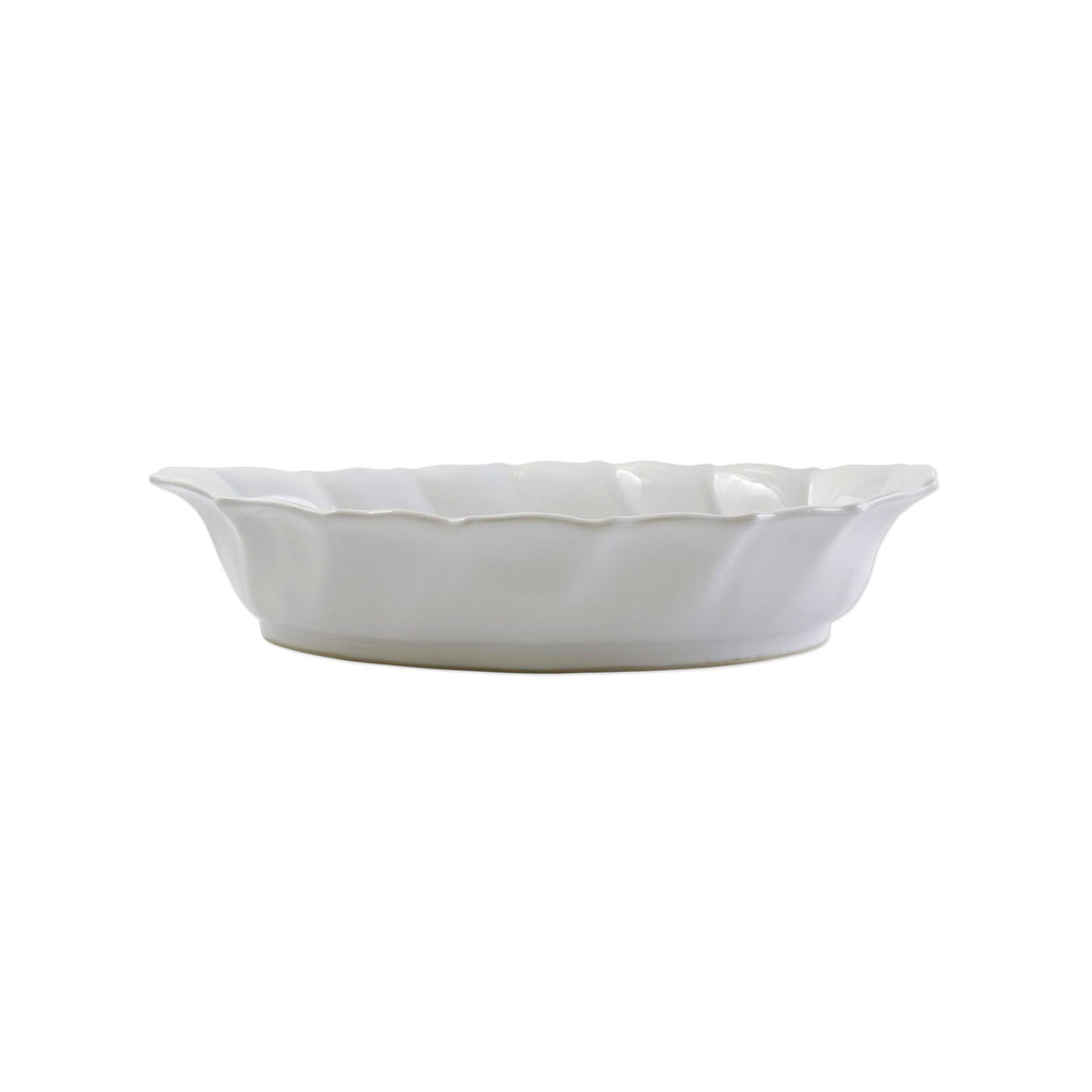 Stone White Ruffle Handled Oval Baker M453