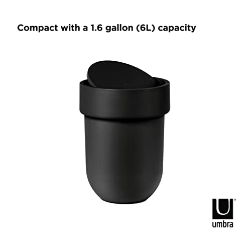 Small Black Trash Can with Lid I225