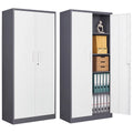 71" Black Metal Storage Cabinet with 4 Adjustable Shelves G43099