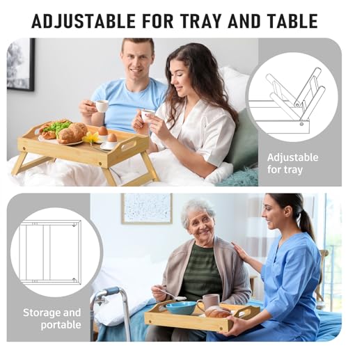 Bamboo Serving Tray with Folding Legs A615