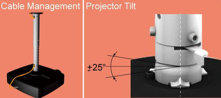 Black/Silver Ceiling Projector Mount F632