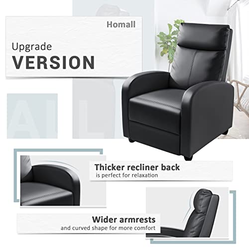 Black PU Leather Recliner Chair H9071