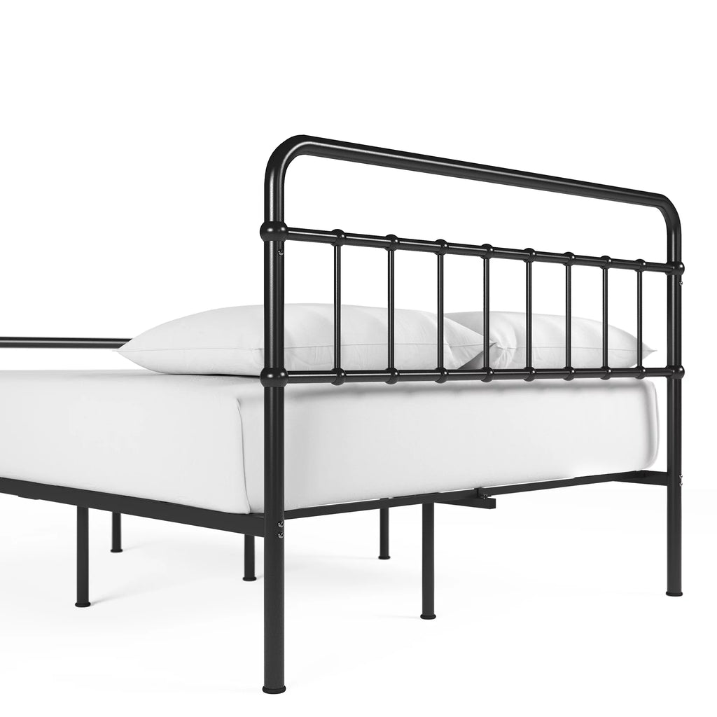 White Queen Metal Platform Bed Frame E795